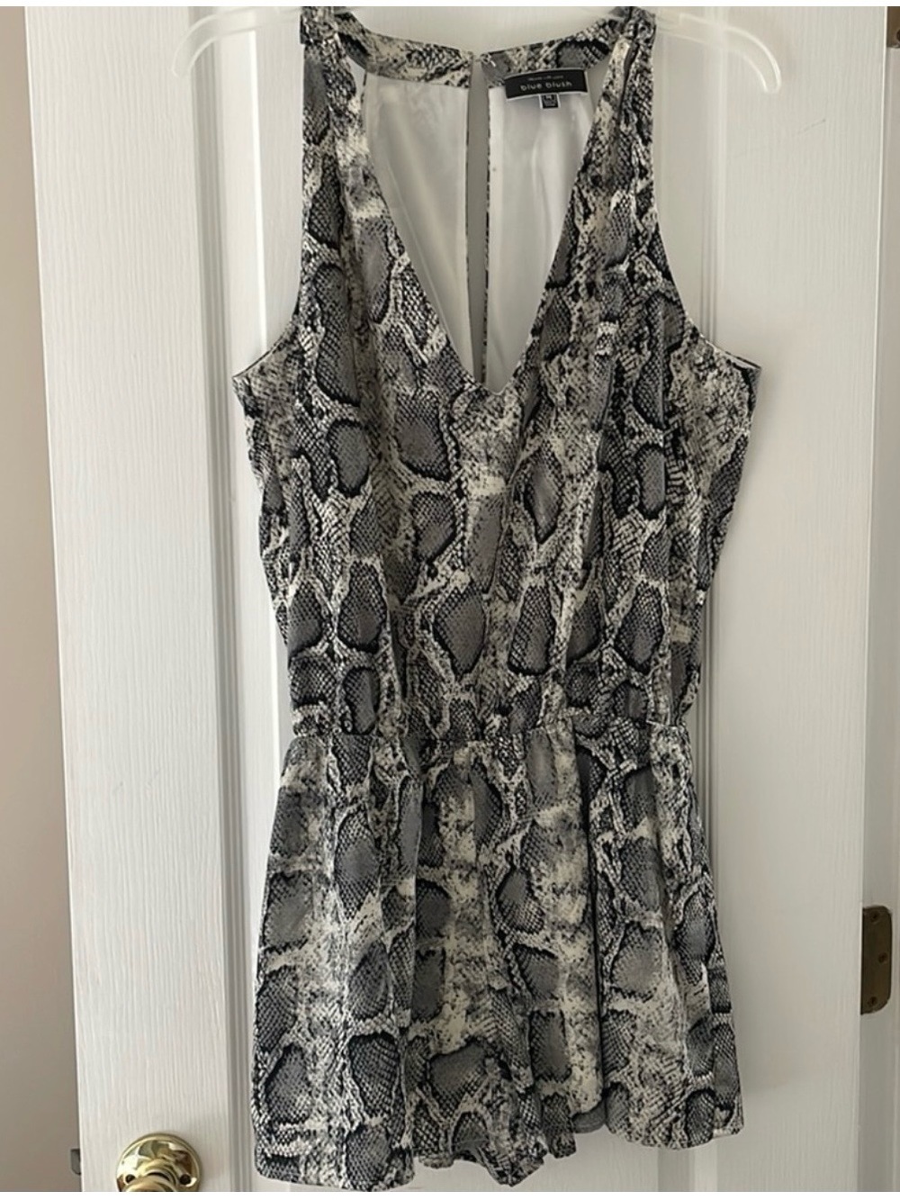 Blue Blush Black & White Snake-Print Mini Dress